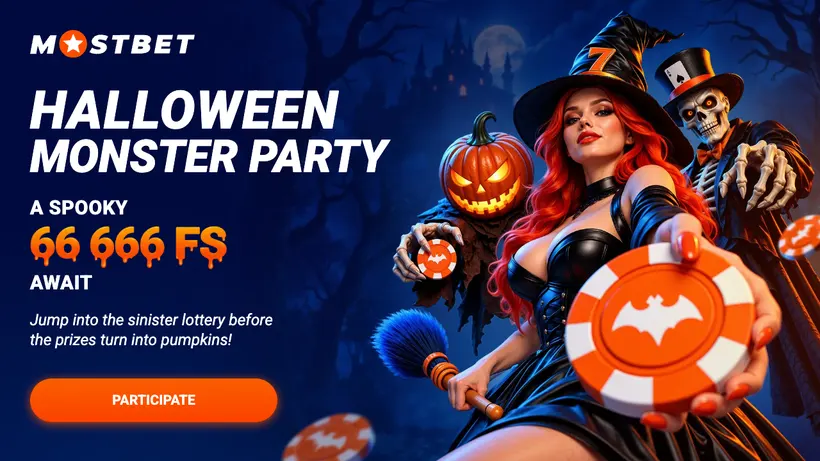 Mostbet Halloween Monster Party with 66,666 free spins